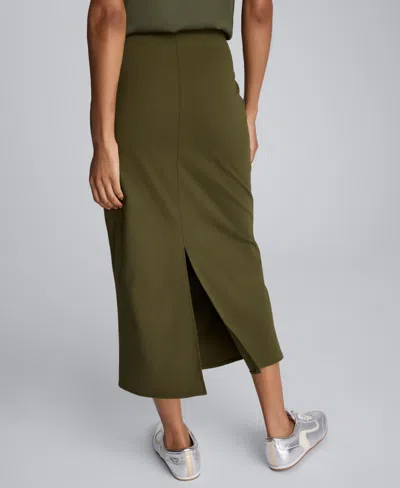 Kenneth Cole Women's Pull-on Slit Midi Skirt In Green