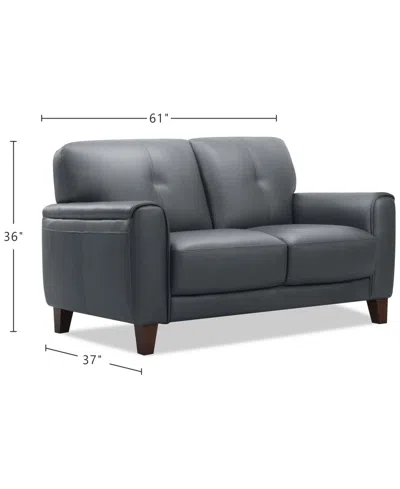 Macy's Ashlinn 61" Leather Loveseat, Exclusively At  In Gray