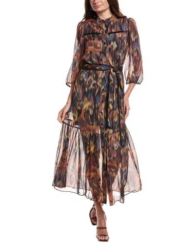 Julia Jordan Metalllic Abstract Print Maxi Dress In Multi