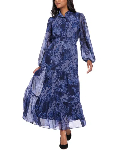 London Times Maxi Dress In Blue