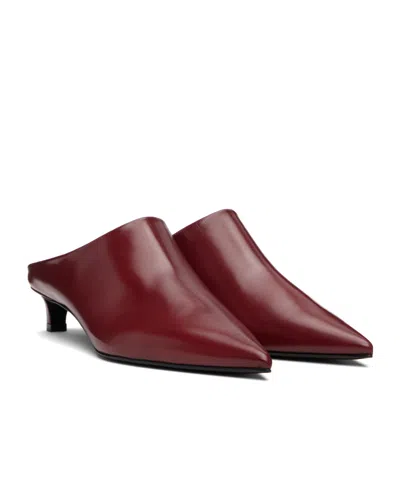 Jil Sander Red Pointed Toe Mule Heels In Red