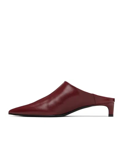 Jil Sander Red Pointed Toe Mule Heels In Red
