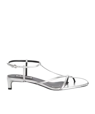 Jil Sander Cage Low-heel Sandals In White