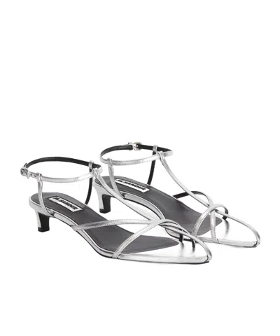 Jil Sander Cage Low-heel Sandals In White