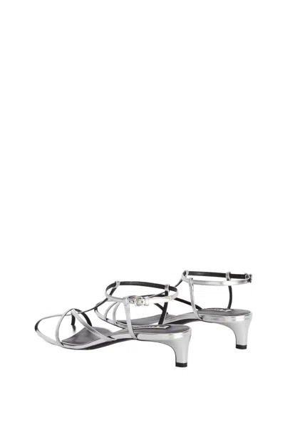 Jil Sander Cage Low-heel Sandals In White