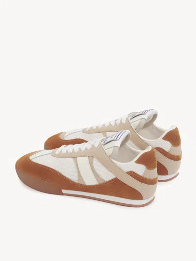 Chloé Kick Brown And White Sneakers In Mesh And Leather In Multi