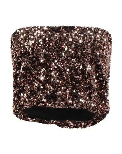 Tensione In Woman Top Bronze Size M Polyester, Elastane In Brown