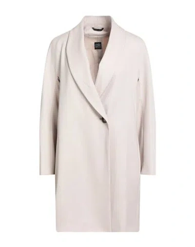 Cinzia Rocca Woman Overcoat & Trench Coat Beige Size 10 Virgin Wool, Elastane In White