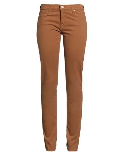 Jacob Cohёn Woman Pants Camel Size 30 Cotton, Viscose, Polyester, Elastane In Brown