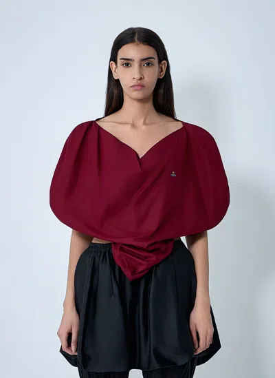 Vivienne Westwood Heart Top Topwear In Red Cotton In Multi