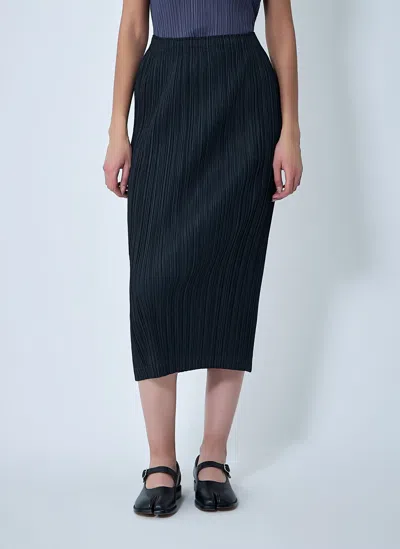 Issey Miyake Pleated Skirt In Black
