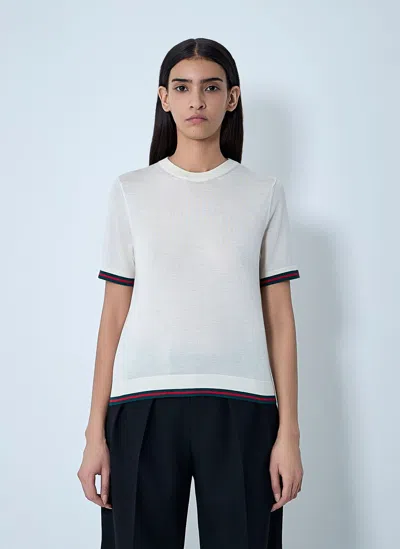 Gucci Women Extra Fine Cashmere-blend Top In White