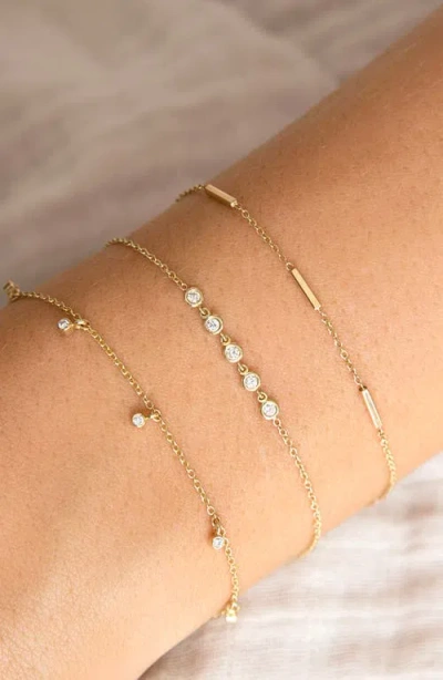 Zoë Chicco 14k Yellow Gold Gold Bars Station Link Bracelet In Gold