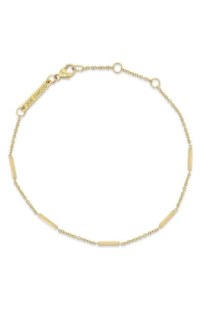 Zoë Chicco 14k Yellow Gold Gold Bars Station Link Bracelet In Gold