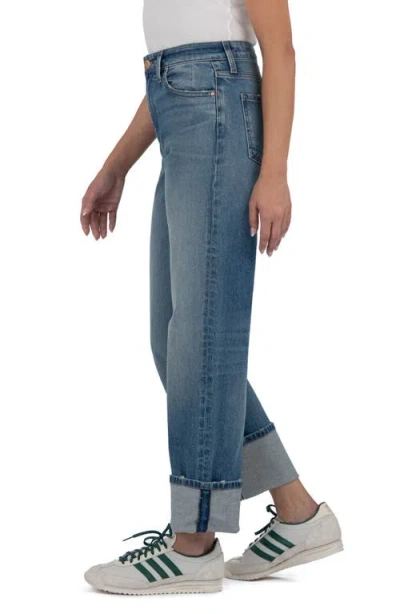 Kut From The Kloth Sienna High Rise Wide Leg In Medium Base Wash In Blue