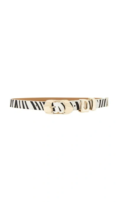 Ettika Zebra Print Molten Metal Belt In White