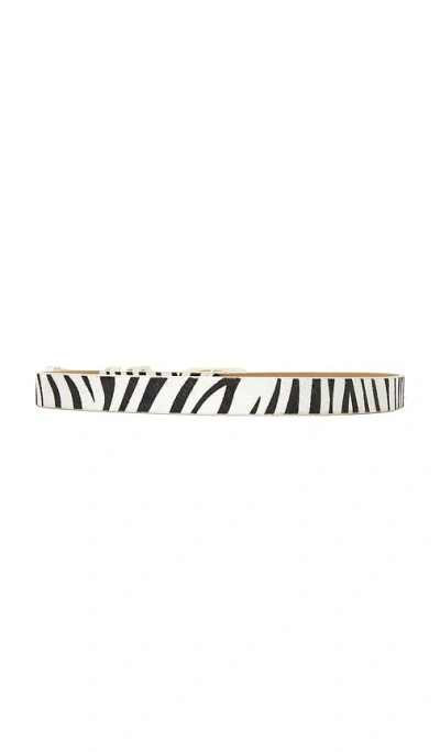 Ettika Zebra Print Molten Metal Belt In White