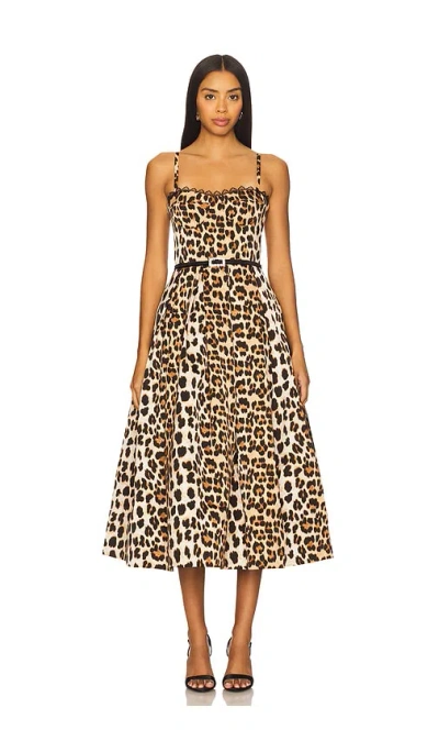 Bronx And Banco Inara Leopard Midi Dress In Animal Print