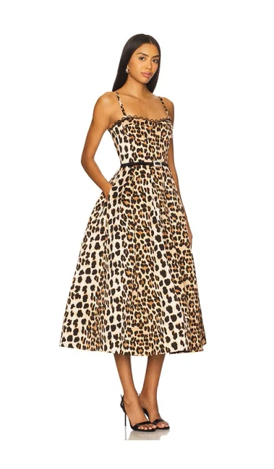 Bronx And Banco Inara Leopard Midi Dress In Animal Print