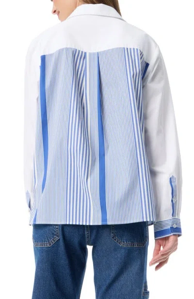 Do By Dee Ocleppo Noelle Stripe Cotton Button-up Shirt In Blue