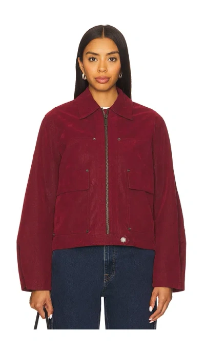 Free People X We The Free Blair Faux Suede Jacket In Red