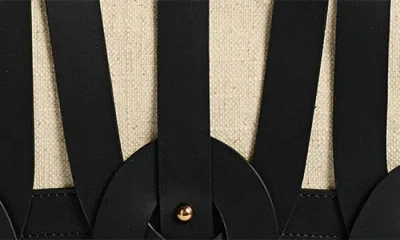 Sam Edelman Large Bay Dye Cut Leather & Canvas Tote In Black