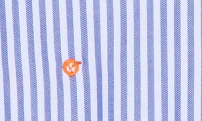 Beachlunchlounge Kaylee Heart Stripe Long Sleeve Button-up Shirt In Blue