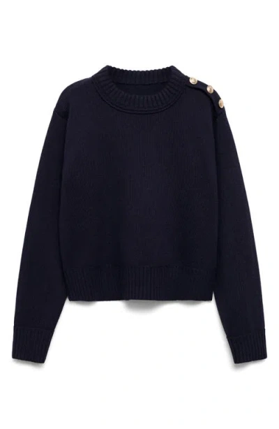 Mango Women's Jewel Buttons Knitted Sweater In Blue