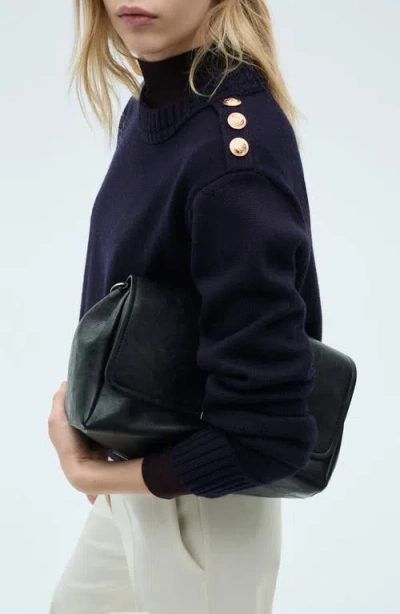 Mango Women's Jewel Buttons Knitted Sweater In Blue