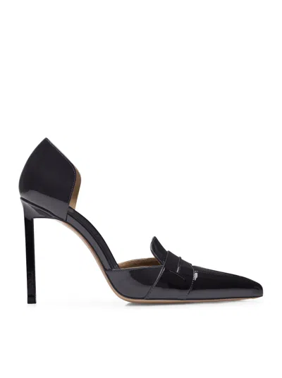 Tom Ford Glossy Pointed Toe Patent Leather Pumps In Black