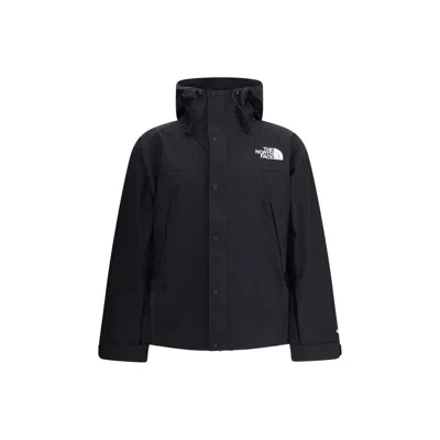 The North Face Embroidered-logo Hooded Jacket In Black