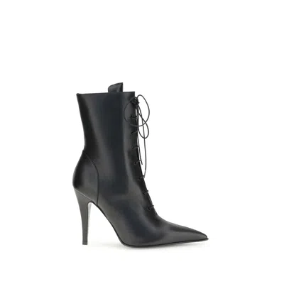Alexander Mcqueen Leather Ankle Boots In Black