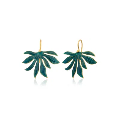 Milou Jewelry Women's Leaf Earrings - Turquoise Blue In Blue