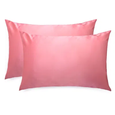 Silk Works Watermelon Pink  Pillowcase Set Of Two In Pink