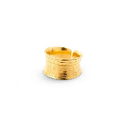 Amadeus Women's Nudo Gold Short Scratch Ring - Fully Size Adjustable In Gold