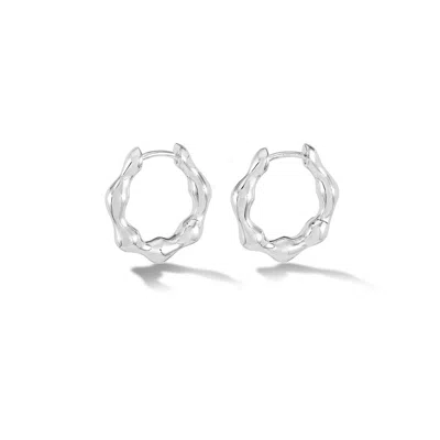 Dower & Hall Waterfall Hinged Huggie Hoops In Metallic