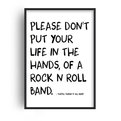 Fanclub Black / White Rock N Roll Band Retro Giclée Art Print A2 In Multi