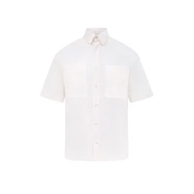 Blonde Gone Rogue Ocean Drive Mens Linen Shirt, Upcycled Linen, In White In White