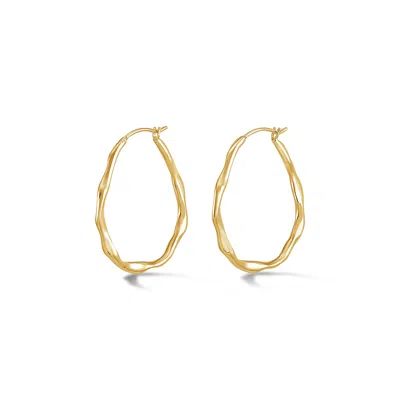 Dower & Hall Large Oval Waterfall Hoops In Gold