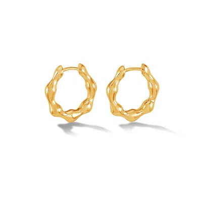 Dower & Hall Waterfall Hinged Huggie Hoops In Brown