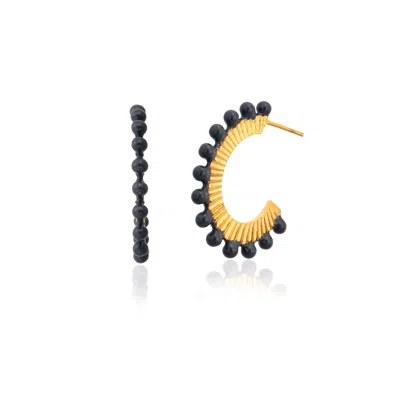 Milou Jewelry Women's Grey Oval Hoop Earrings In Gray