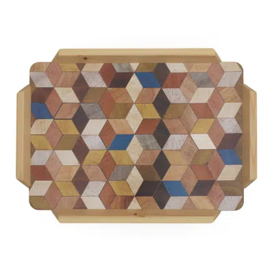 E. Inder Designs Large Tray Or Serving Platter. Rich Earthy Shades From Leo Range. Made Individually In The Cotswolds In Green