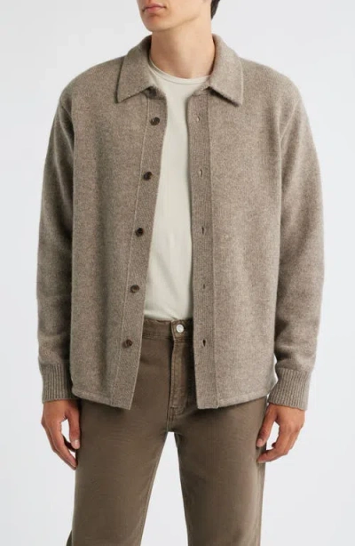 Frame Long Sleeve Shirt Sweater In Brown