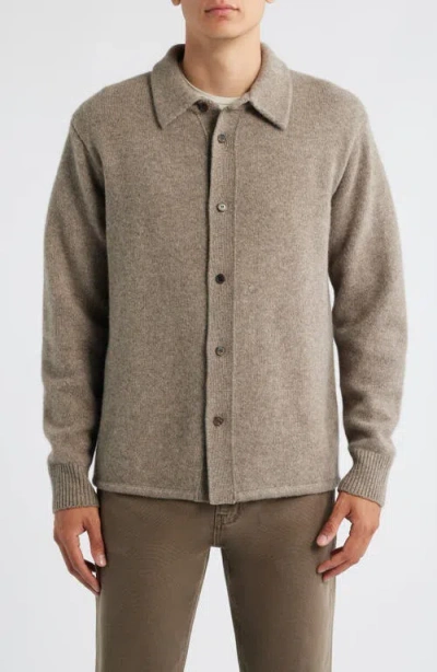 Frame Long Sleeve Shirt Sweater In Brown