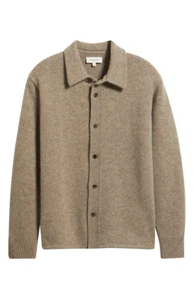 Frame Long Sleeve Shirt Sweater In Brown