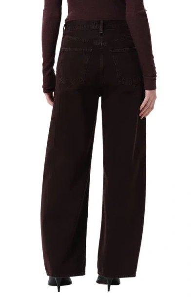 Agolde Low Curve Rigid Mid-rise Tapered Jeans In Burgundy