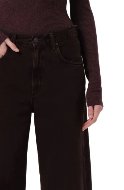 Agolde Low Curve Rigid Mid-rise Tapered Jeans In Burgundy