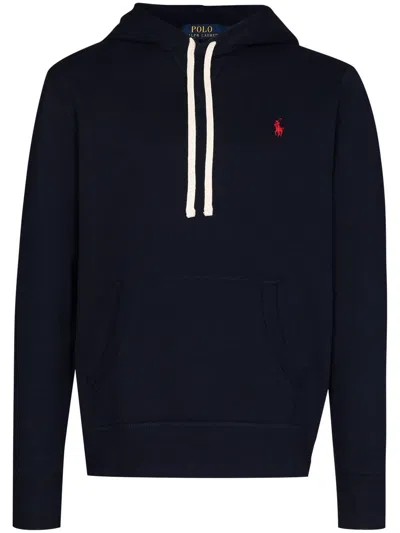 Polo Ralph Lauren Black Cotton-blend Sweatshirt In Blue