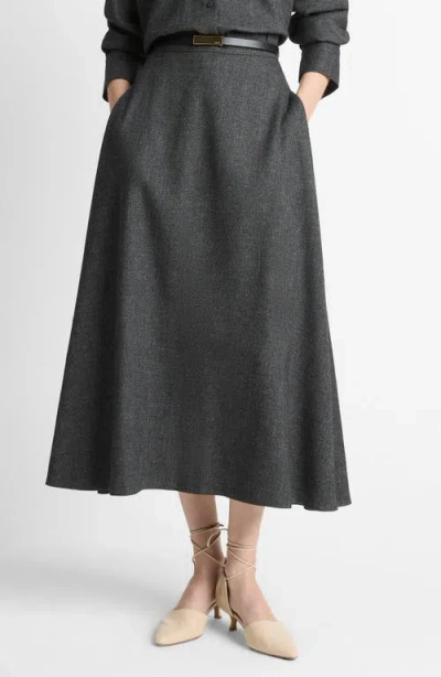Vince Jasp Midi A-line Skirt In Gray