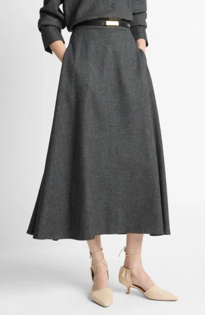 Vince Jasp Midi A-line Skirt In Gray